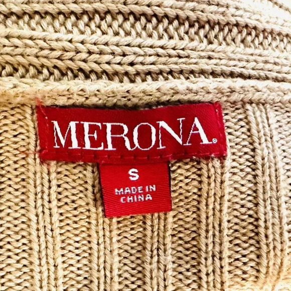 MERONA Women Long Sleeve Open Front Brown Casual Cardigan Sweater Size Small - Picture 13 of 15